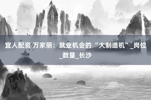 宜人配资 万家丽：就业机会的 “大制造机”_岗位_数量_长沙