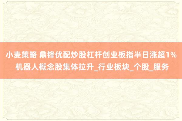 小麦策略 鼎锋优配炒股杠杆创业板指半日涨超1% 机器人概念股集体拉升_行业板块_个股_服务