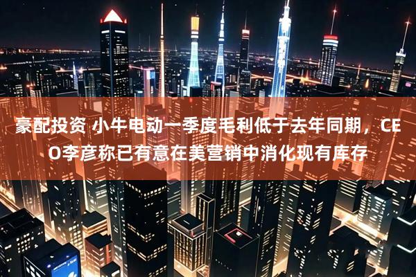 豪配投资 小牛电动一季度毛利低于去年同期，CEO李彦称已有意在美营销中消化现有库存