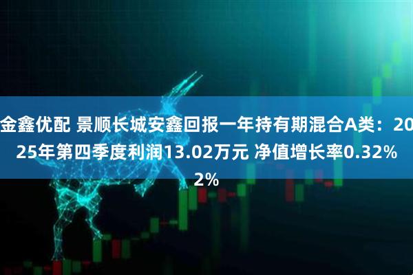 金鑫优配 景顺长城安鑫回报一年持有期混合A类：2025年第四季度利润13.02万元 净值增长率0.32%